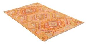 Tappeto Kilim Geometrico Arancione Rosa 101x152 Cm