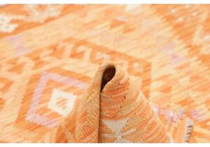 Tappeto Kilim Geometrico Arancione Rosa 104x150 Cm