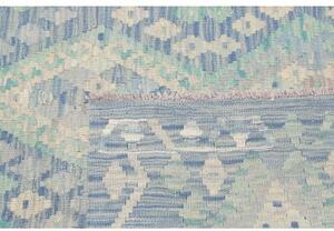 Tappeto Kilim Geometrico Azzurro Avorio 103x150 Cm