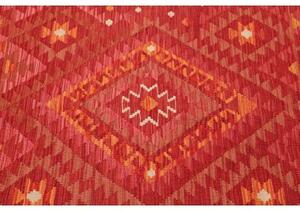 Tappeto Kilim Geometrico Rosso Arancione 102x146 Cm