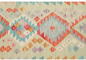 Tappeto Kilim Geometrico Verde Salvia Multicolore 97x145 Cm