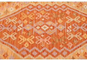 Tappeto Kilim Stilizzato Arancione Beige 104x150 Cm