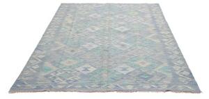 Tappeto Kilim Geometrico Azzurro Verde Acqua 157x205 Cm