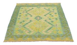 Tappeto Kilim Geometrico Verde Chiaro Verde Petrolio 102x149 Cm