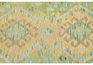 Tappeto Kilim Stilizzato Verde Beige 100x144 Cm