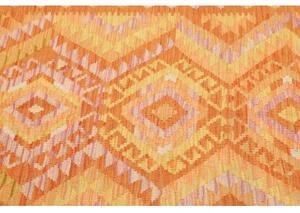 Tappeto Kilim Geometrico Arancione Giallo 99x147 Cm