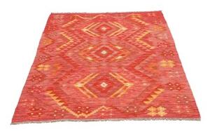 Tappeto Kilim Geometrico Rosso Giallo 103x149 Cm