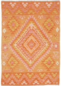 Tappeto Kilim Geometrico Arancione Rosa 100x147 Cm