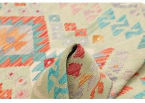 Tappeto Kilim Geometrico Verde Salvia Multicolore 97x145 Cm