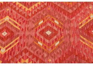 Tappeto Kilim Geometrico Rosso Giallo 103x149 Cm