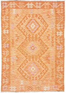 Tappeto Kilim Geometrico Arancione Rosa 104x150 Cm