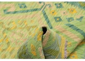 Tappeto Kilim Geometrico Verde Chiaro Verde Petrolio 102x149 Cm