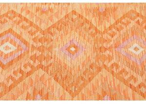 Tappeto Kilim Geometrico Arancione Rosa 104x150 Cm