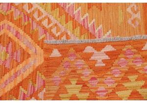 Tappeto Kilim Geometrico Arancione Rosa 100x147 Cm