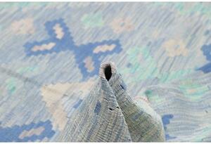 Tappeto Kilim Geometrico Celeste Blu 154x198 Cm