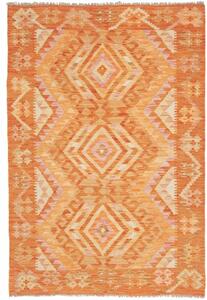 Tappeto Kilim Geometrico Arancione Beige 104x152 Cm