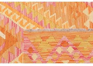 Tappeto Kilim Geometrico Arancione Rosa 103x145 Cm