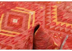Tappeto Kilim Geometrico Rosso Giallo 103x149 Cm