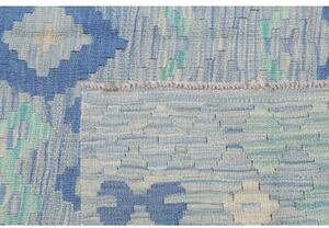 Tappeto Kilim Geometrico Celeste Blu 154x198 Cm