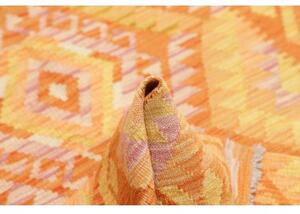 Tappeto Kilim Geometrico Arancione Giallo 99x147 Cm