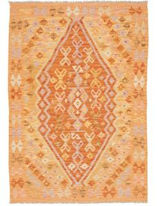 Tappeto Kilim Stilizzato Arancione Beige 104x150 Cm