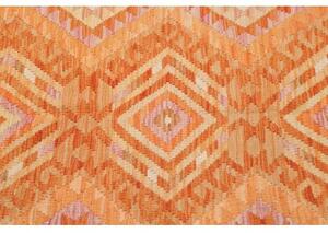 Tappeto Kilim Geometrico Arancione Beige 104x152 Cm