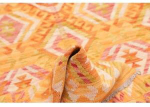 Tappeto Kilim Geometrico Giallo Senape Arancione 96x142 Cm