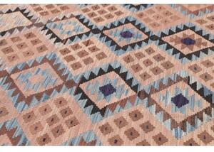 Tappeto Kilim Geometrico Beige Marrone 242x340 Cm