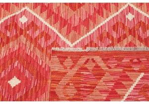 Tappeto Kilim Geometrico Rosso Beige 102x147 Cm