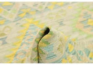 Tappeto Kilim Geometrico Verde Giallo 102x147 Cm
