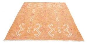 Tappeto Kilim Geometrico Arancione Beige 155x201 Cm