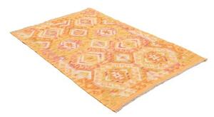 Tappeto Kilim Geometrico Giallo Senape Arancione 96x142 Cm