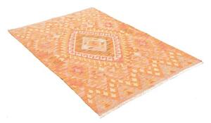 Tappeto Kilim Geometrico Arancione Beige 102x147 Cm