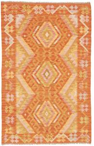 Tappeto Kilim Geometrico Arancione Beige 98x157 Cm