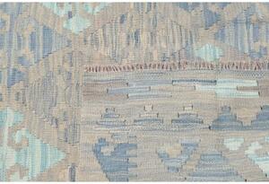 Tappeto Kilim Geometrico Grigio Tortora Azzurro 150x196 Cm