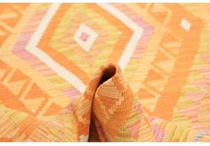 Tappeto Kilim Geometrico Arancione Beige 98x165 Cm