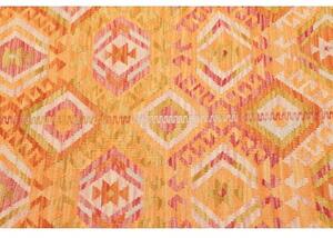 Tappeto Kilim Geometrico Giallo Senape Arancione 96x142 Cm