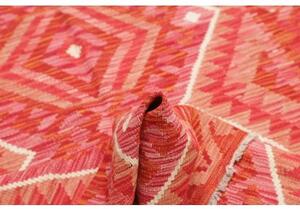 Tappeto Kilim Geometrico Rosso Beige 102x147 Cm