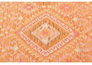 Tappeto Kilim Geometrico Arancione Beige 102x147 Cm