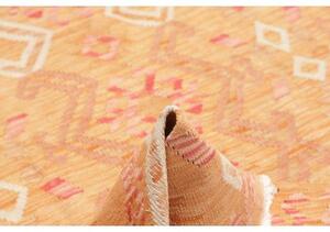 Tappeto Kilim Geometrico Arancione Beige 155x201 Cm