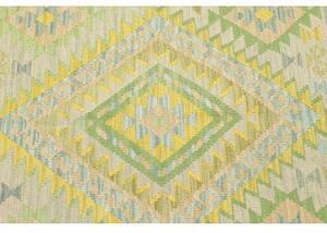 Tappeto Kilim Geometrico Verde Giallo 102x147 Cm