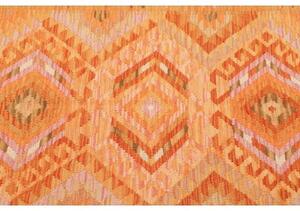Tappeto Kilim Geometrico Arancione Rosa 101x150 Cm