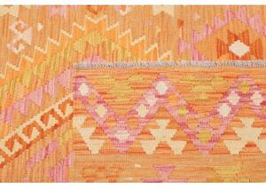 Tappeto Kilim Geometrico Arancione Rosa 104x156 Cm