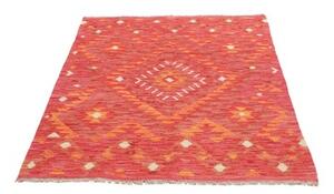 Tappeto Kilim Geometrico Rosso Arancione 106x144 Cm