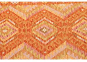 Tappeto Kilim Geometrico Arancione Beige 98x157 Cm
