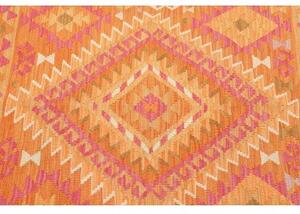 Tappeto Kilim Geometrico Arancione Rosa 100x146 Cm
