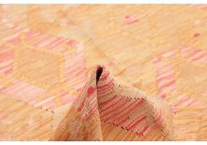 Tappeto Kilim Geometrico Arancione Rosa 153x188 Cm