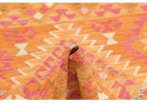 Tappeto Kilim Geometrico Arancione Rosa 100x146 Cm