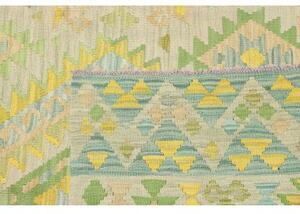 Tappeto Kilim Geometrico Verde Giallo 102x147 Cm
