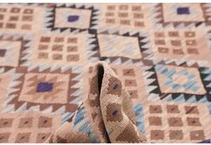 Tappeto Kilim Geometrico Beige Marrone 242x340 Cm